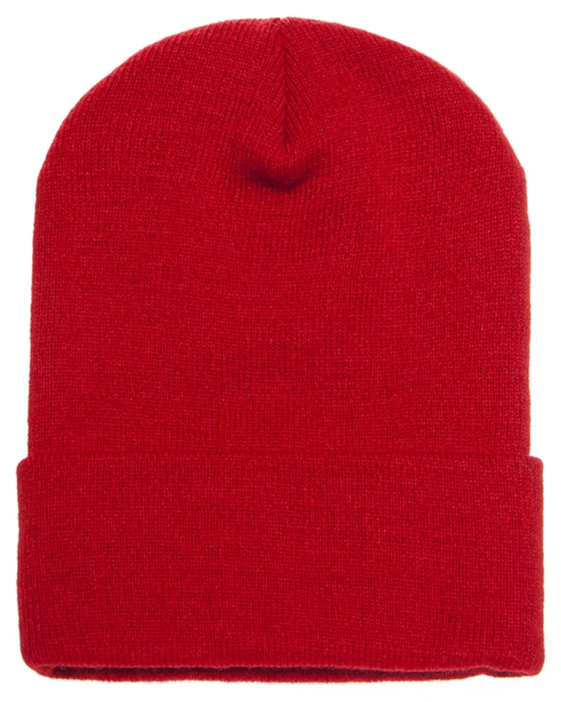 Yupoong 1501 Cuffed Knit Beanie in Red