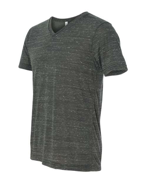 BELLA + CANVAS 3655 Unisex Textured Jersey V-Neck Tee in Charcoal Marble