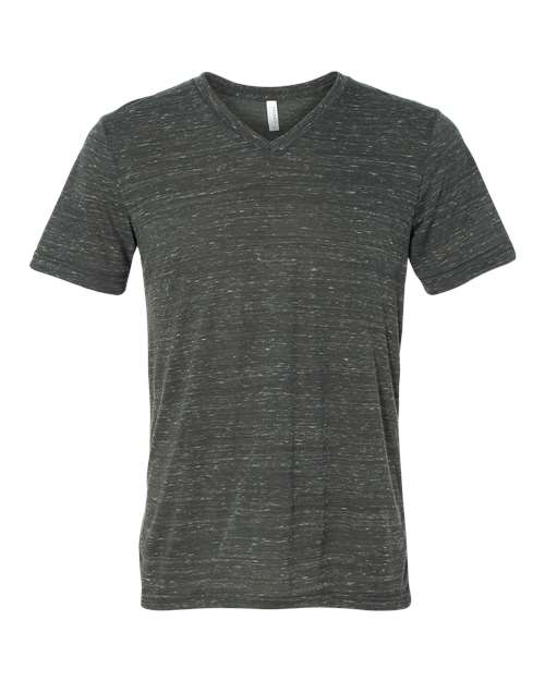 BELLA + CANVAS 3655 Unisex Textured Jersey V-Neck Tee in Charcoal Marble