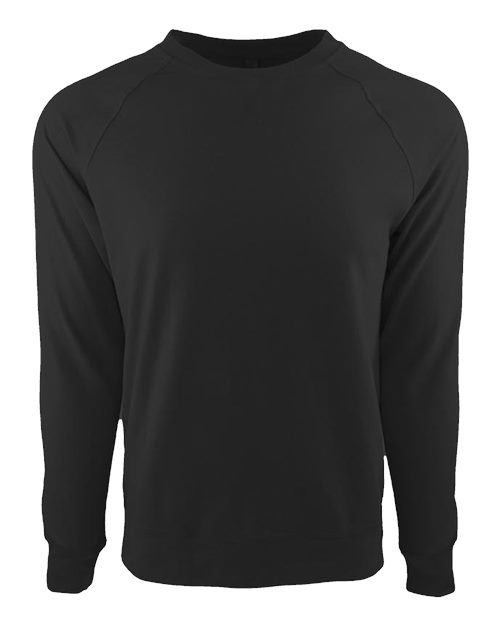 Next Level 9000 Unisex Laguna Raglan Crewneck Sweatshirt in Graphite Black