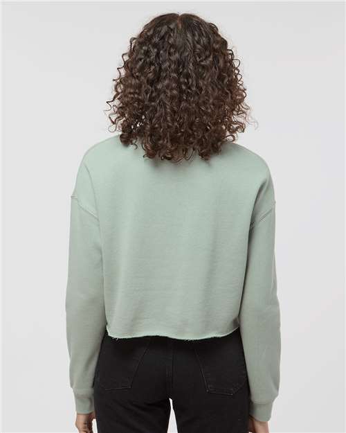 Independent Trading Co. AFX24CRP Women's Lightweight Crop Crewneck Sweatshirt in Sage