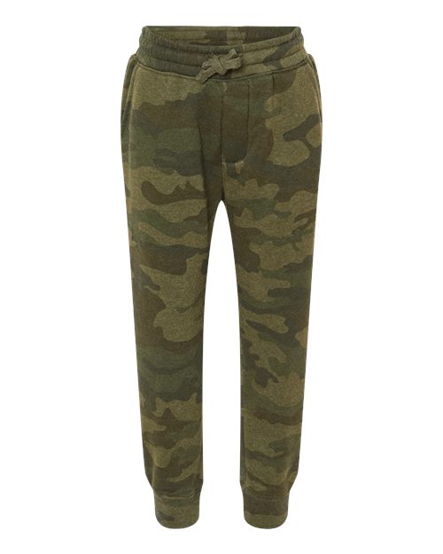 Independent Trading Co. PRM16PNT Youth Lightweight Special Blend Sweatpants in Forest Camo Heather