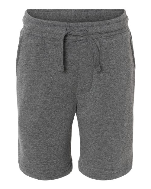 Independent Trading Co. PRM16SRT Youth Lightweight Special Blend Fleece Shorts in Nickel
