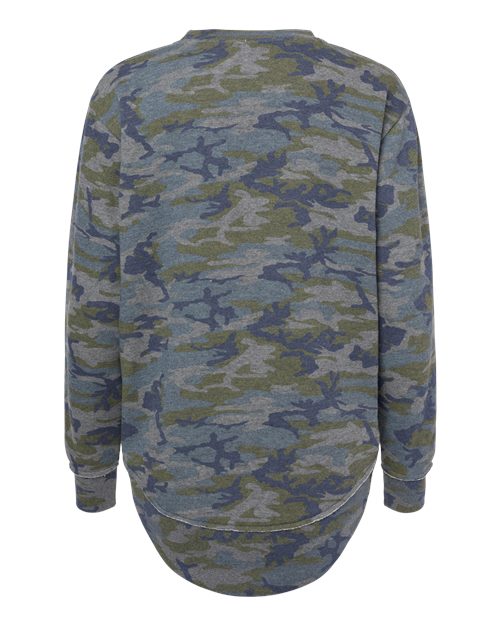 LAT 3525 Women's Weekend Crewneck Sweatshirt in Vintage Camo