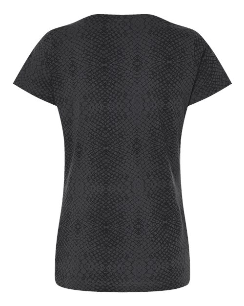 LAT 3516 Women's Fine Jersey Tee in Black Reptile
