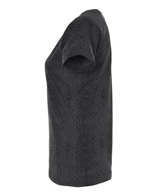 LAT 3516 Women's Fine Jersey Tee in Black Reptile