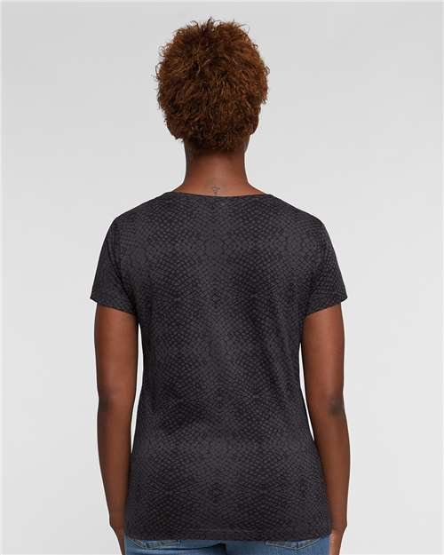 LAT 3516 Women's Fine Jersey Tee in Black Reptile