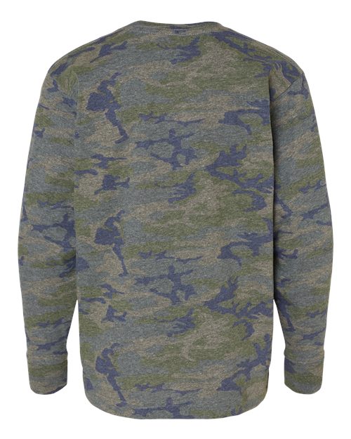 LAT 6201 Youth Fine Jersey Long Sleeve Tee in Vintage Camo