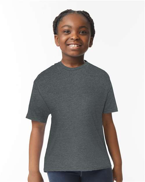 Gildan 64000B Youth Softstyle T-Shirt in Dark Heather