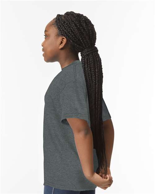 Gildan 64000B Youth Softstyle T-Shirt in Dark Heather