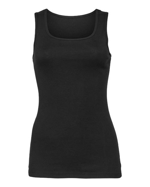 BELLA + CANVAS 1081 Women's Micro Rib Tank in Solid Black Blend