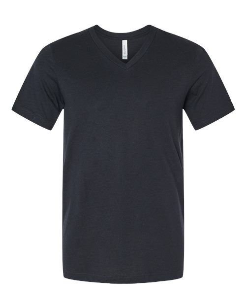 BELLA + CANVAS 3005CVC Unisex Heather CVC V-Neck Tee in Solid Black Blend