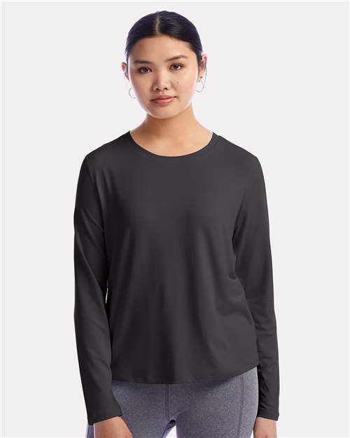 Champion CHP140 Women's Sport Soft Touch Long Sleeve T-Shirt in Black