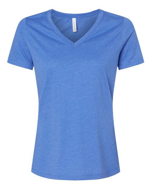 BELLA + CANVAS 6405CVC Women's Relaxed Heather CVC V-Neck Tee in Heather True Royal
