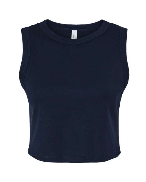BELLA + CANVAS 1013 Women's Micro Rib Muscle Crop Tank in Solid Navy Blend