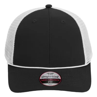 Imperial 7055 The Night Owl Performance Rope Cap in Black/ white
