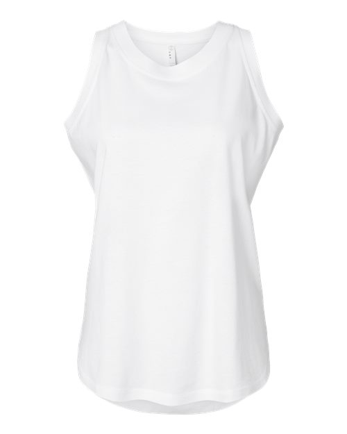 LAT 3592 Women's Relaxed Fine Jersey Tank in White