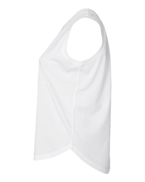 LAT 3892 Women's Curvy Relaxed Fine Jersey Tank in White