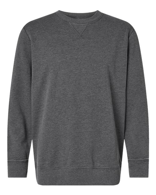 LAT 6935 Unisex Vintage Wash Crewneck Sweatshirt in Washed Black