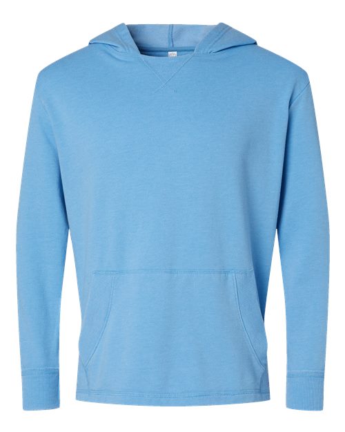 LAT 6936 Unisex Vintage Wash Hoodie Sweatshirt in Washed Tradewind