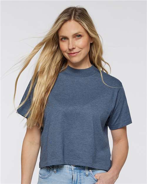 LAT 3518 Women's Boxy Tee in Vintage Denim