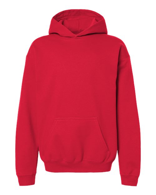 Gildan SF500B Youth Softstyle Midweight Hooded Sweatshirt in Red