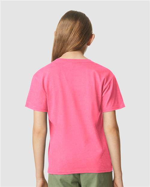 Gildan 64000BCVC Youth Softstyle CVC T-Shirt in Pink Lemonade Mist