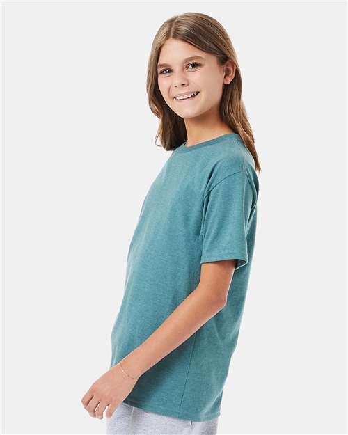 Hanes 498Y Youth Perfect-T T-Shirt in Cactus Heather