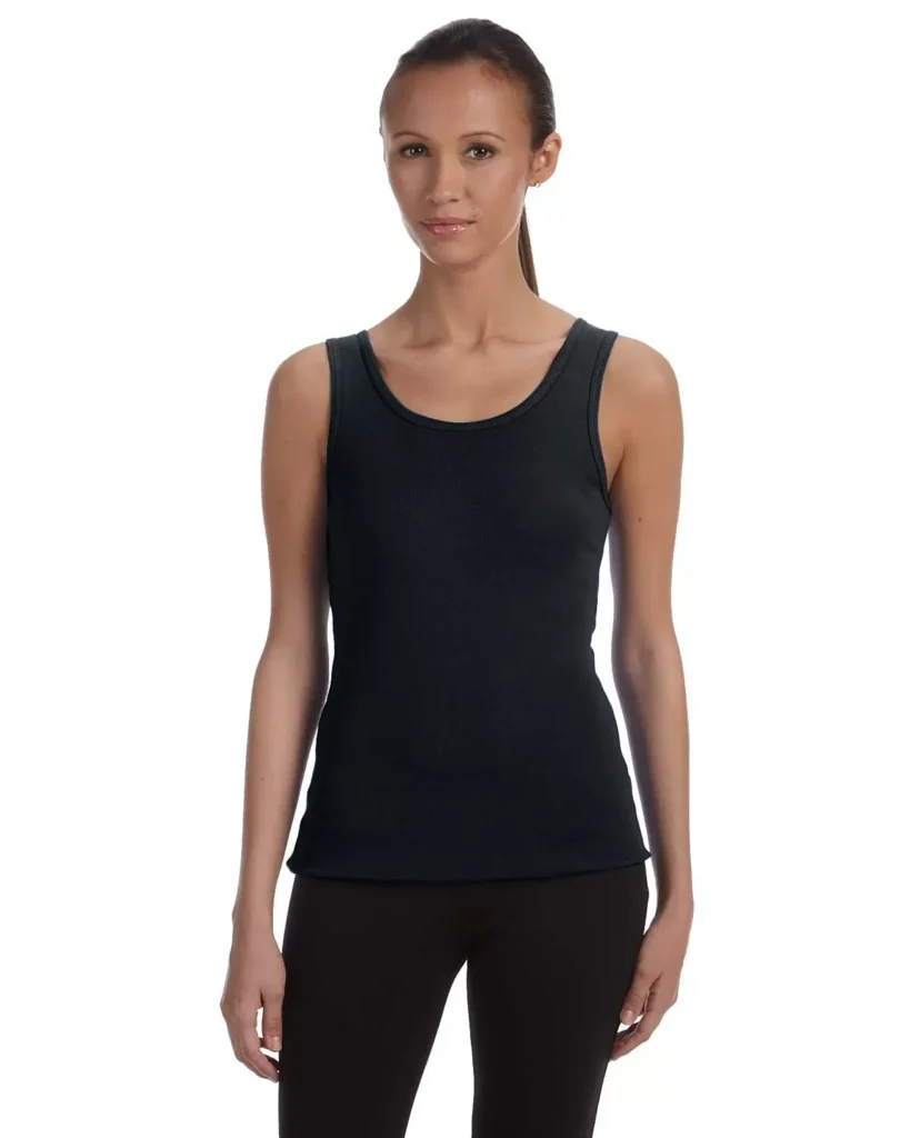 BELLA + CANVAS 1080 Women's Baby Rib Tank in Black