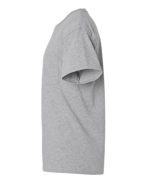 Hanes 5290P Unisex Essential-T Pocket T-Shirt in Light Steel