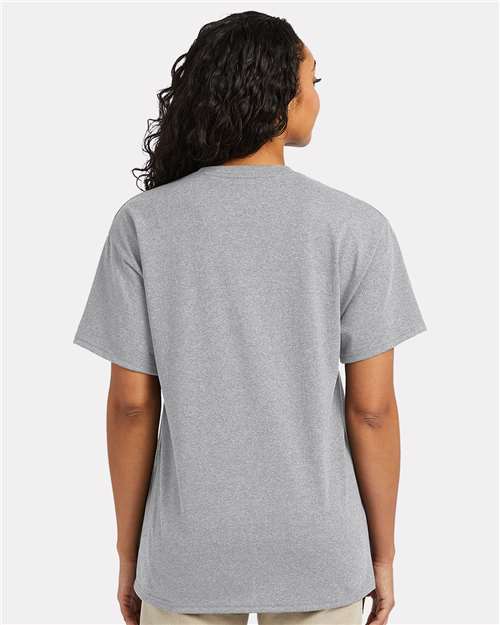 Hanes 5290P Unisex Essential-T Pocket T-Shirt in Light Steel