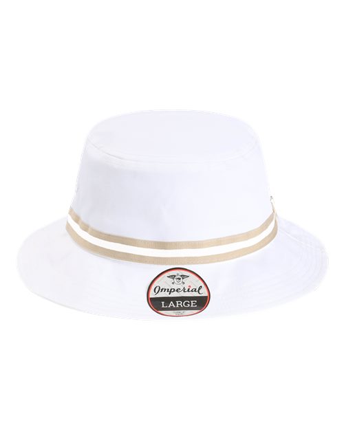 Imperial 1371P The Oxford Performance Bucket Hat in White/ Khaki