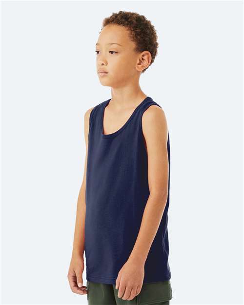 BELLA + CANVAS 3480Y Youth Jersey Tank in Navy