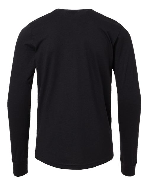 BELLA + CANVAS 3501YCVC Youth Heather CVC Long Sleeve Tee in Solid Black Blend