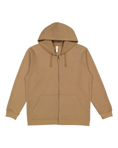LAT 6927 Unisex Full-Zip Hoodie Sweatshirt in Coyote Brown