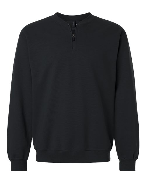 Gildan SF008 Unisex Softstyle Midweight Quarter-Zip Sweatshirt in Black