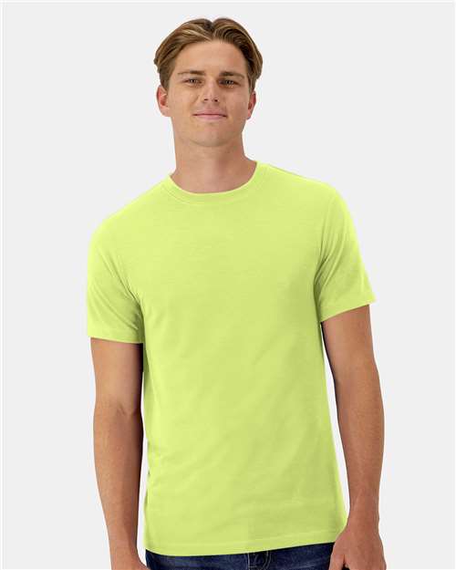 Hanes 4873 Unisex Cool DRI Cotton Touch T-Shirt in Safety Green