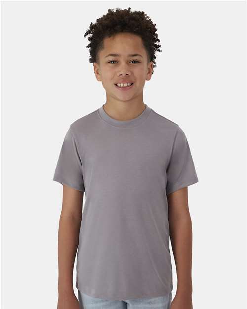 Hanes 484Y Youth Cool DRI Cotton Touch T-Shirt in Graphite