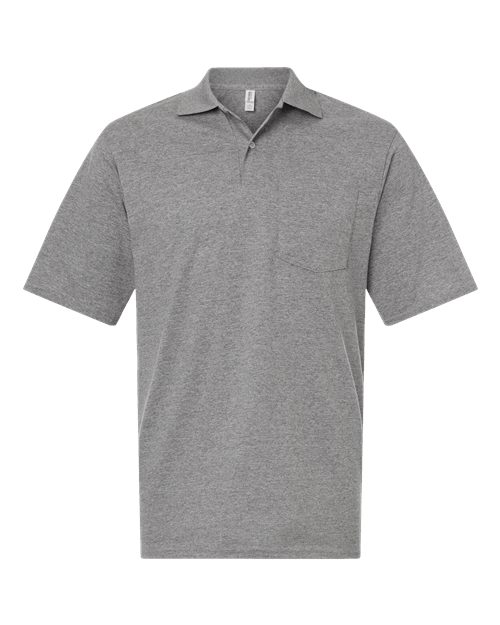 JERZEES 436MP Men's Dri-Power Polo with Pocket in Oxford