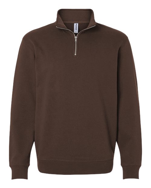 Independent Trading Co. SS4600QZ Unisex Midweight Quarter-Zip Pullover in Brown