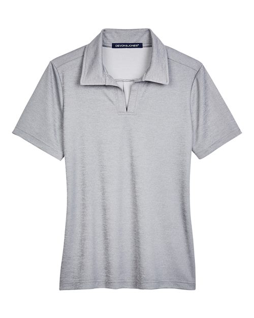 Devon & Jones DG22W Women's CrownLux Performance Address Melange Polo in Grey Melange