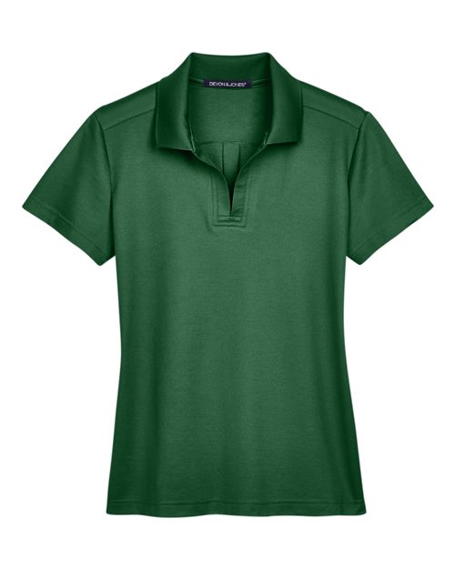 Devon & Jones DG20W Women's CrownLux Performance Plaited Polo in Forest