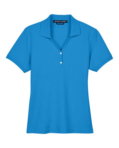 Devon & Jones D100W Women's Pima Piqué Polo in French Blue