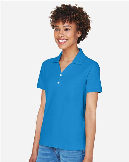 Devon & Jones D100W Women's Pima Piqué Polo in French Blue