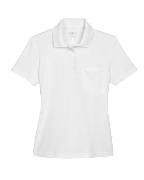 CORE365 78181P Women's Origin Performance Piqué Polo with Pocket in White