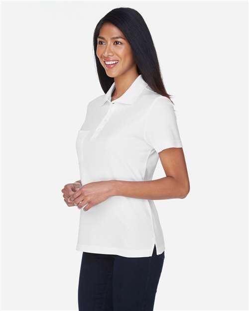 CORE365 78181P Women's Origin Performance Piqué Polo with Pocket in White