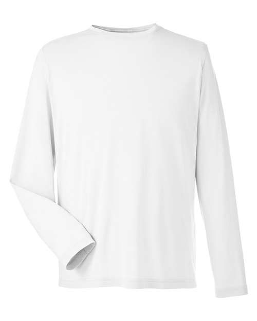 CORE365 CE111L Unisex Fusion ChromaSoft Performance Long Sleeve T-Shirt in White