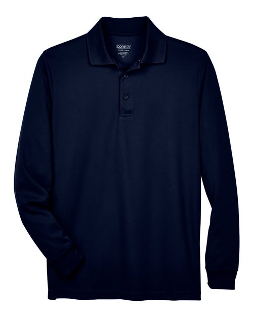 CORE365 88192T Men's Tall Pinnacle Performance Long Sleeve Piqué Polo in Classic Navy