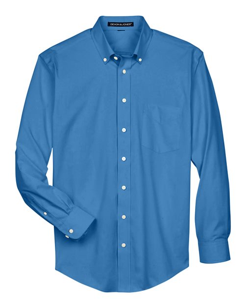 Devon & Jones D630 Men's Crown Collection Oxford Woven Dress Shirt in French Blue