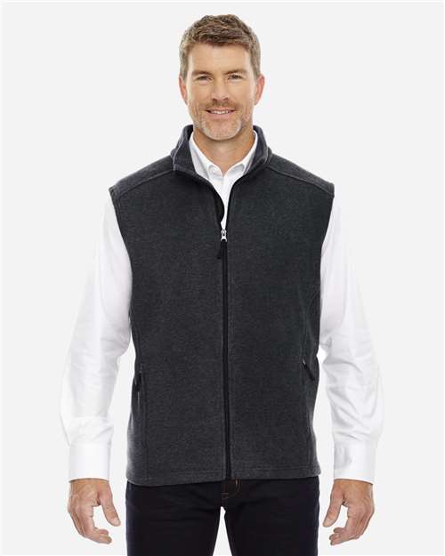 CORE365 88191T Men's Tall Journey Fleece Vest in Heather Charcoal